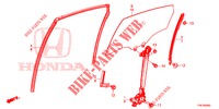 ACHTER PORTIER GLAS/PORTIER REGULATOR  voor Honda CIVIC DIESEL 1.6 TOP 4 deuren 6-versnellings handgeschakelde versnellingsbak 2018