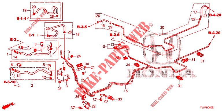BRANDSTOF PIJP (LH) voor Honda CIVIC 1.8 EXECUTIVE 5 deuren 5-traps automatische versnellingsbak 2012