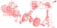 KRUKAS/ZUIGER (DIESEL) (2.2L) voor Honda CIVIC DIESEL 2.2 ELEGANCE 5 deuren 6-versnellings handgeschakelde versnellingsbak 2012