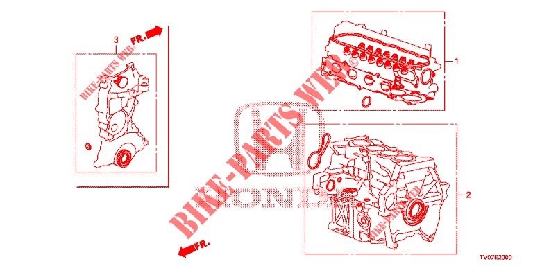 PAKKINGPAKKET/ VERSNELLINGSBAKSAMENSTEL (1.4L) voor Honda CIVIC 1.4 COMFORT 5 deuren 6-versnellings handgeschakelde versnellingsbak 2013