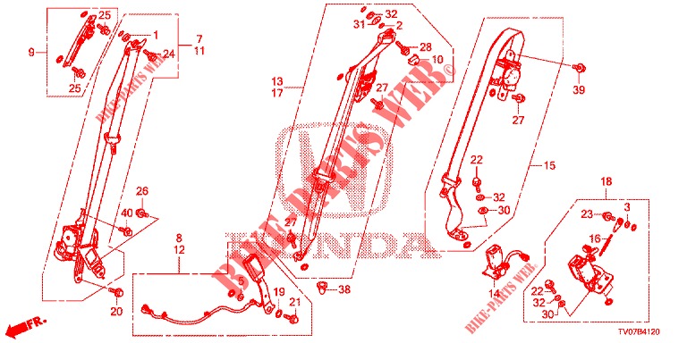 VOOR ZITTING/VEILIGHEIDSRIEMEN  voor Honda CIVIC 1.4 S 5 deuren 6-versnellings handgeschakelde versnellingsbak 2013
