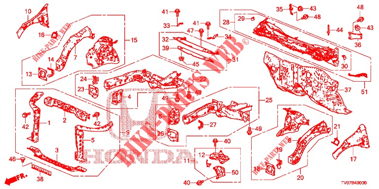 VOOR SCHOT/DASHBOARD  voor Honda CIVIC 1.4 EXECUTIVE 5 deuren 6-versnellings handgeschakelde versnellingsbak 2013