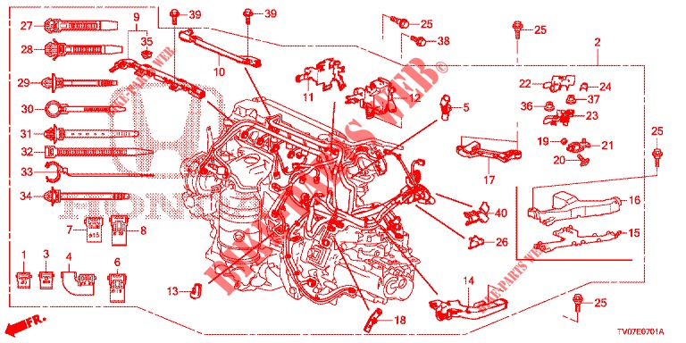 MOTOR BEDRADINGSBUNDEL (1.8L) voor Honda CIVIC 1.8 COMFORT 5 deuren 5-traps automatische versnellingsbak 2013