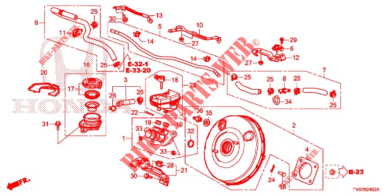 REM HOOFDCILINDER/HOOFDSPANNING (DIESEL) (LH) voor Honda CIVIC DIESEL 2.2 EXECUTIVE 5 deuren 6-versnellings handgeschakelde versnellingsbak 2013