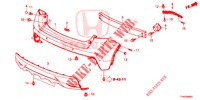 ACHTER BUMPER  voor Honda CIVIC 1.8 EXECUTIVE 5 deuren 5-traps automatische versnellingsbak 2015