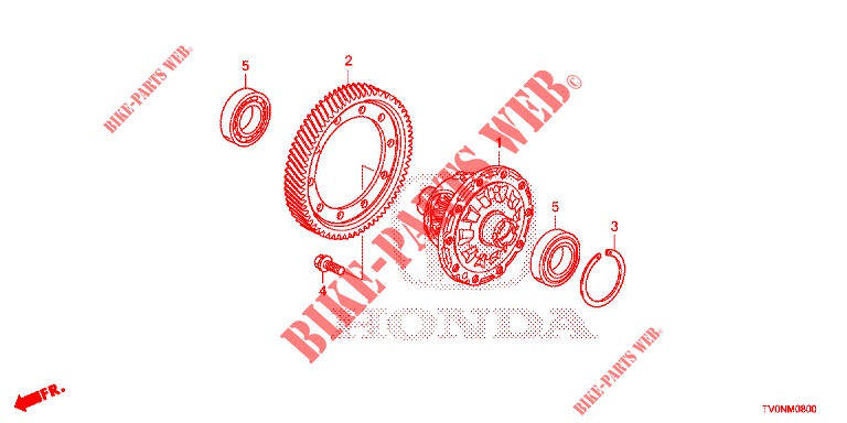 DIFFERENTIEEL VERSNELLING  voor Honda CIVIC 1.4 ELEGANCE 5 deuren 6-versnellings handgeschakelde versnellingsbak 2016