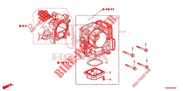GAS HUIS (1.5L) voor Honda CIVIC 1.5 PRESTIGE 5 deuren 6-versnellings handgeschakelde versnellingsbak 2017