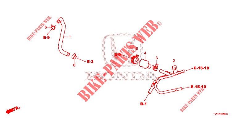 ONTLUCHTER PIJP( '05)  voor Honda CIVIC TYPE R 5 deuren 6-versnellings handgeschakelde versnellingsbak 2015
