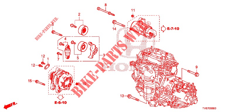 AUTOMATISCH SPANNER  voor Honda CIVIC TYPE R 5 deuren 6-versnellings handgeschakelde versnellingsbak 2016