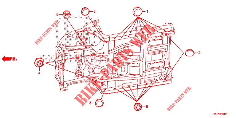 DOORVOERTULLE (INFERIEUR) voor Honda CIVIC TYPE R 5 deuren 6-versnellings handgeschakelde versnellingsbak 2016