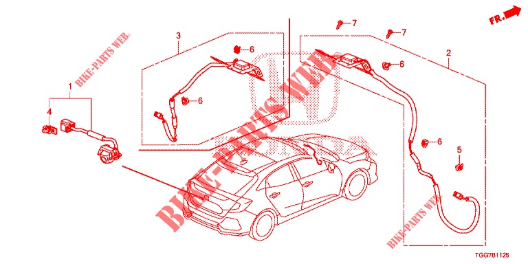 ANTENNE GPS / CAMERA ACHTERUITZICHT voor Honda CIVIC TYPE R 5 deuren 6-versnellings handgeschakelde versnellingsbak 2018