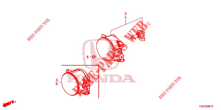 MISTLAMP  voor Honda CIVIC TYPE R 5 deuren 6-versnellings handgeschakelde versnellingsbak 2018