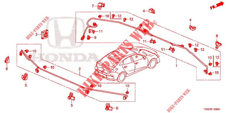 PARKEERSENSOR  voor Honda CIVIC TYPE R 5 deuren 6-versnellings handgeschakelde versnellingsbak 2018