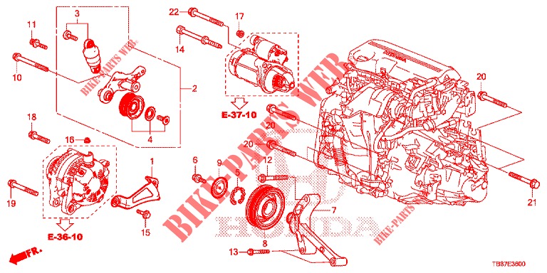 AUTOMATISCH SPANNER (DIESEL) voor Honda CIVIC TOURER DIESEL 1.6 COMFORT 5 deuren 6-versnellings handgeschakelde versnellingsbak 2014