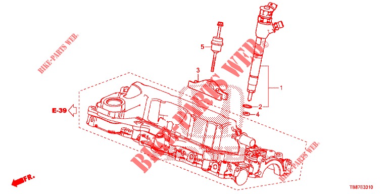 BRANDSTOF INSPUIT (DIESEL) voor Honda CIVIC TOURER DIESEL 1.6 COMFORT 5 deuren 6-versnellings handgeschakelde versnellingsbak 2014