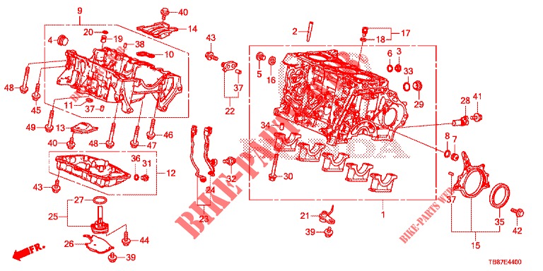 CILINDERBLOK/OLIEPAN (DIESEL) voor Honda CIVIC TOURER DIESEL 1.6 COMFORT 5 deuren 6-versnellings handgeschakelde versnellingsbak 2014
