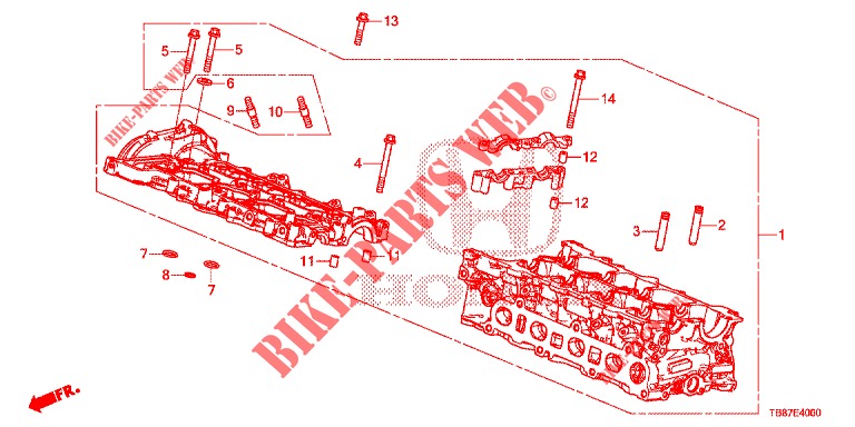CILINDERKOP AFDEKKING (DIESEL) voor Honda CIVIC TOURER DIESEL 1.6 COMFORT 5 deuren 6-versnellings handgeschakelde versnellingsbak 2014