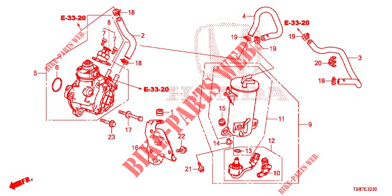 HOGEDRUKPOMP (DIESEL)  voor Honda CIVIC TOURER DIESEL 1.6 COMFORT 5 deuren 6-versnellings handgeschakelde versnellingsbak 2014