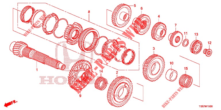 HULPAS (DIESEL) voor Honda CIVIC TOURER DIESEL 1.6 COMFORT 5 deuren 6-versnellings handgeschakelde versnellingsbak 2014