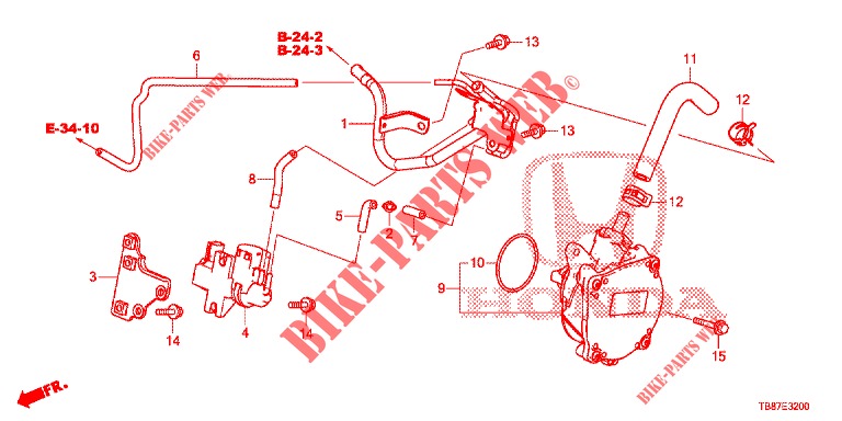 INSTALLATIEPIJP/VACUUMPOMP (DIESEL) voor Honda CIVIC TOURER DIESEL 1.6 COMFORT 5 deuren 6-versnellings handgeschakelde versnellingsbak 2014