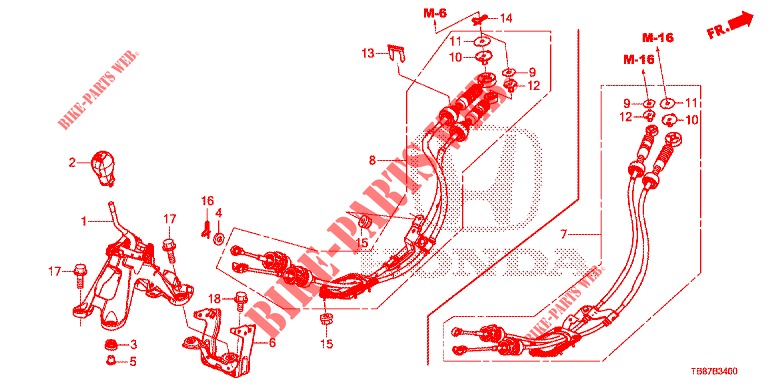 KEUZEHENDEL(HMT)  voor Honda CIVIC TOURER DIESEL 1.6 COMFORT 5 deuren 6-versnellings handgeschakelde versnellingsbak 2014