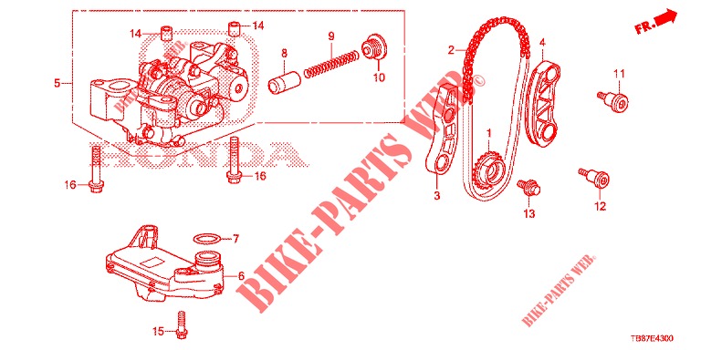 OLIEPOMP (DIESEL) voor Honda CIVIC TOURER DIESEL 1.6 COMFORT 5 deuren 6-versnellings handgeschakelde versnellingsbak 2014