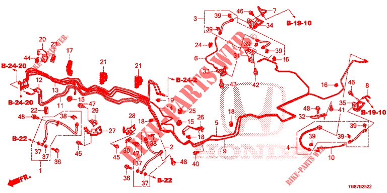 REMVOERINGEN (DIESEL) (LH) voor Honda CIVIC TOURER DIESEL 1.6 COMFORT 5 deuren 6-versnellings handgeschakelde versnellingsbak 2014