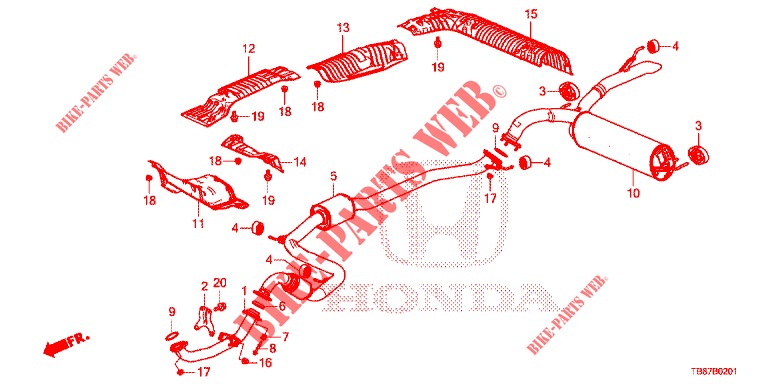 UITLAATPIJP/GELUIDDEMPER (DIESEL) voor Honda CIVIC TOURER DIESEL 1.6 COMFORT 5 deuren 6-versnellings handgeschakelde versnellingsbak 2014
