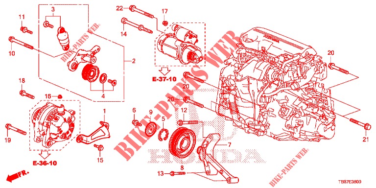 AUTOMATISCH SPANNER (DIESEL) voor Honda CIVIC TOURER DIESEL 1.6 S 5 deuren 6-versnellings handgeschakelde versnellingsbak 2014
