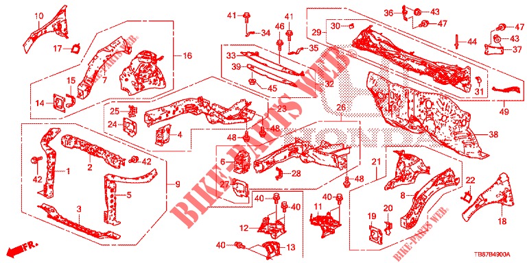 VOOR SCHOT/DASHBOARD  voor Honda CIVIC TOURER 1.8 EXECUTIVE 5 deuren 5-traps automatische versnellingsbak 2014