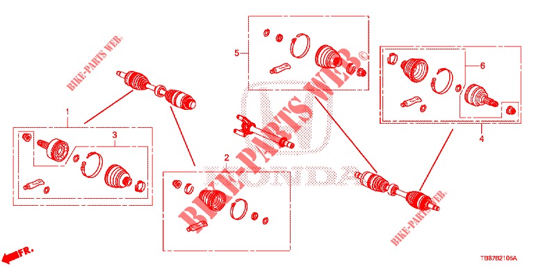 VOORSTE AANDRIJFASSET    KORTE ONDERDELEN  voor Honda CIVIC TOURER 1.8 EXECUTIVE 5 deuren 6-versnellings handgeschakelde versnellingsbak 2014