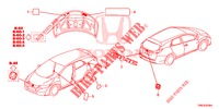 EMBLEMEN/WAARSCHUWINGSLABELS  voor Honda CIVIC TOURER 1.8 COMFORT 5 deuren 5-traps automatische versnellingsbak 2015