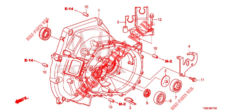 KOPPELING BEHUIZING  voor Honda CIVIC TOURER 1.8 COMFORT 5 deuren 5-traps automatische versnellingsbak 2015