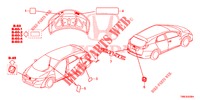 EMBLEMEN/WAARSCHUWINGSLABELS  voor Honda CIVIC TOURER 1.8 EXECUTIVE 5 deuren 6-versnellings handgeschakelde versnellingsbak 2015