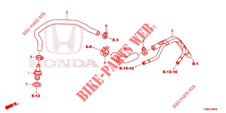 ONTLUCHTER PIJP( '05)  voor Honda CIVIC TOURER 1.8 LIFESTYLE 5 deuren 5-traps automatische versnellingsbak 2015