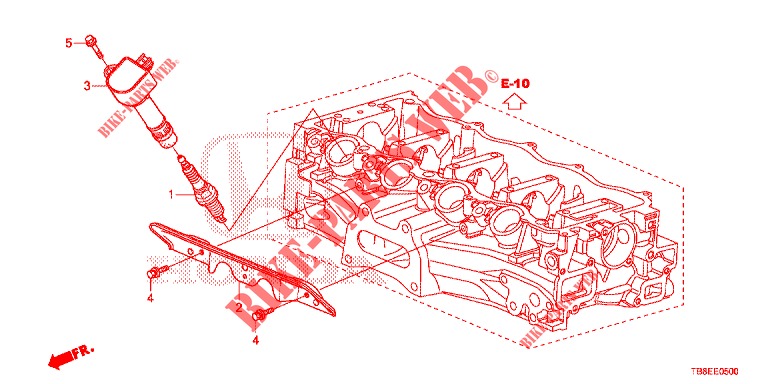 STEKKER GAT SPOEL  voor Honda CIVIC TOURER 1.8 EXECUTIVE NAVI 5 deuren 5-traps automatische versnellingsbak 2016