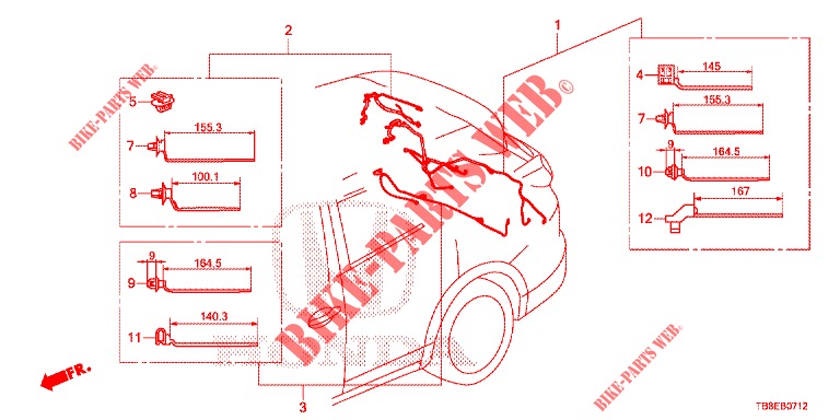 BEDRADINGSBUNDEL (7) voor Honda CIVIC TOURER 1.8 EXECUTIVE 5 deuren 5-traps automatische versnellingsbak 2016