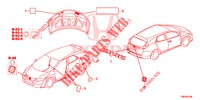 EMBLEMEN/WAARSCHUWINGSLABELS  voor Honda CIVIC TOURER 1.8 COMFORT 5 deuren 5-traps automatische versnellingsbak 2017