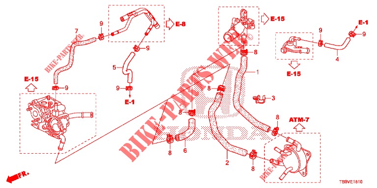 VERWARMINGSEENHEID/WATERSLANG  voor Honda CIVIC TOURER 1.8 ELEGANCE S 5 deuren 6-versnellings handgeschakelde versnellingsbak 2017