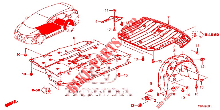 ONDER AFDEKKING  voor Honda CIVIC TOURER 1.8 ELEGANCE S 5 deuren 5-traps automatische versnellingsbak 2017