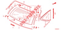 ACHTER RUIT/KWARTSGLAS  voor Honda CR-V 2.0 COMFORT 5 deuren 6-versnellings handgeschakelde versnellingsbak 2013