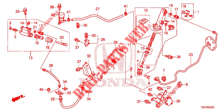 KOPPELING HOOFDCILINDER (2.0L) (LH) voor Honda CR-V 2.0 COMFORT 5 deuren 6-versnellings handgeschakelde versnellingsbak 2013