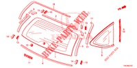 ACHTER RUIT/KWARTSGLAS  voor Honda CR-V 2.0 COMFORT 5 deuren 5-traps automatische versnellingsbak 2013