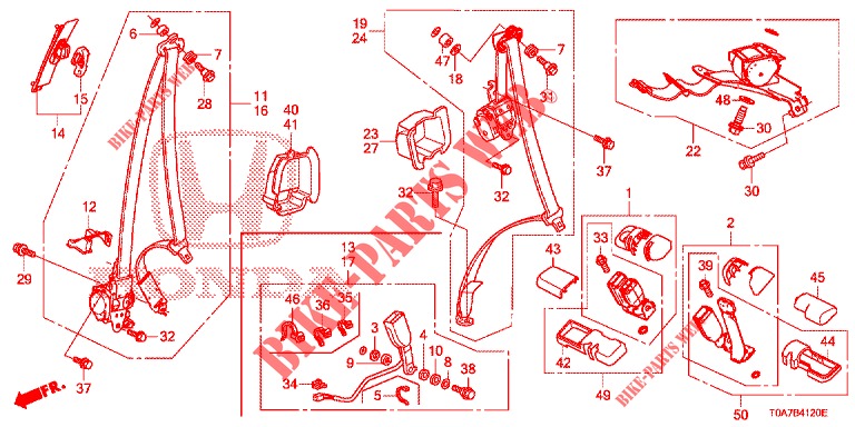 VOOR ZITTING/VEILIGHEIDSRIEMEN  voor Honda CR-V 2.0 S 5 deuren 6-versnellings handgeschakelde versnellingsbak 2013