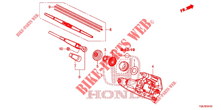 ACHTER RUITEWISSER  voor Honda CR-V 2.0 ELEGANCE 5 deuren 5-traps automatische versnellingsbak 2014