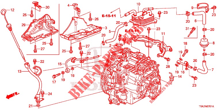 ATF PIJP/ATF VERWARMER (2.0L) voor Honda CR-V 2.0 ELEGANCE 5 deuren 5-traps automatische versnellingsbak 2014