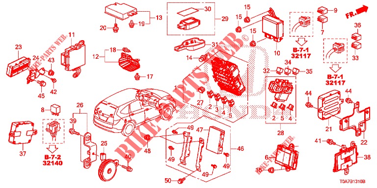 BEDIENINGSEENNEID (CABINE) (LH) (1) voor Honda CR-V 2.0 ELEGANCE 5 deuren 5-traps automatische versnellingsbak 2014