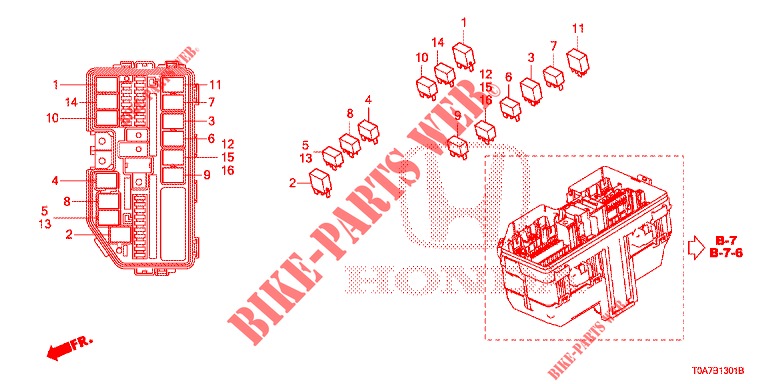 BEDIENINGSEENNEID (COMPARTIMENT MOTEUR) (2) voor Honda CR-V 2.0 ELEGANCE 5 deuren 5-traps automatische versnellingsbak 2014