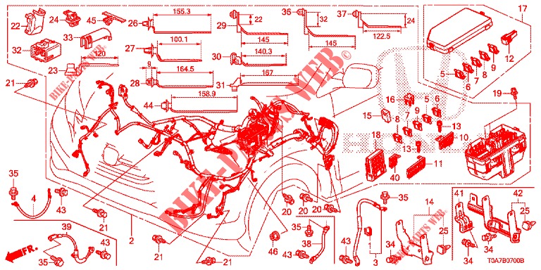 BEDRADINGSBUNDEL (LH) (1) voor Honda CR-V 2.0 ELEGANCE 5 deuren 5-traps automatische versnellingsbak 2014