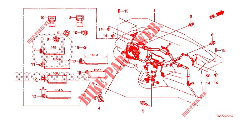 BEDRADINGSBUNDEL (LH) (2) voor Honda CR-V 2.0 ELEGANCE 5 deuren 5-traps automatische versnellingsbak 2014